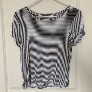 American Eagle striped crop tee